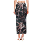 Scary Zombie Hands Print Side Slit Maxi Skirt