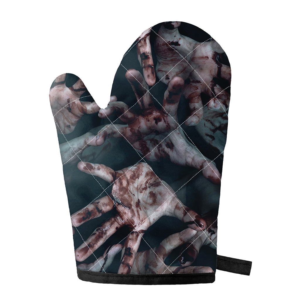 Scary Zombie Hands Print Single Oven Mitt