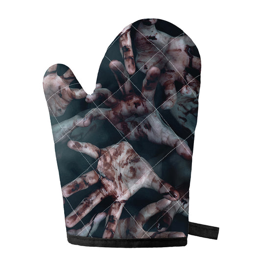 Scary Zombie Hands Print Single Oven Mitt