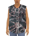 Scary Zombie Hands Print Sleeveless Baseball Jersey