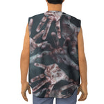 Scary Zombie Hands Print Sleeveless Baseball Jersey