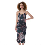 Scary Zombie Hands Print Slim Fit Midi Cami Dress