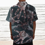 Scary Zombie Hands Print Textured Short Sleeve Shirt