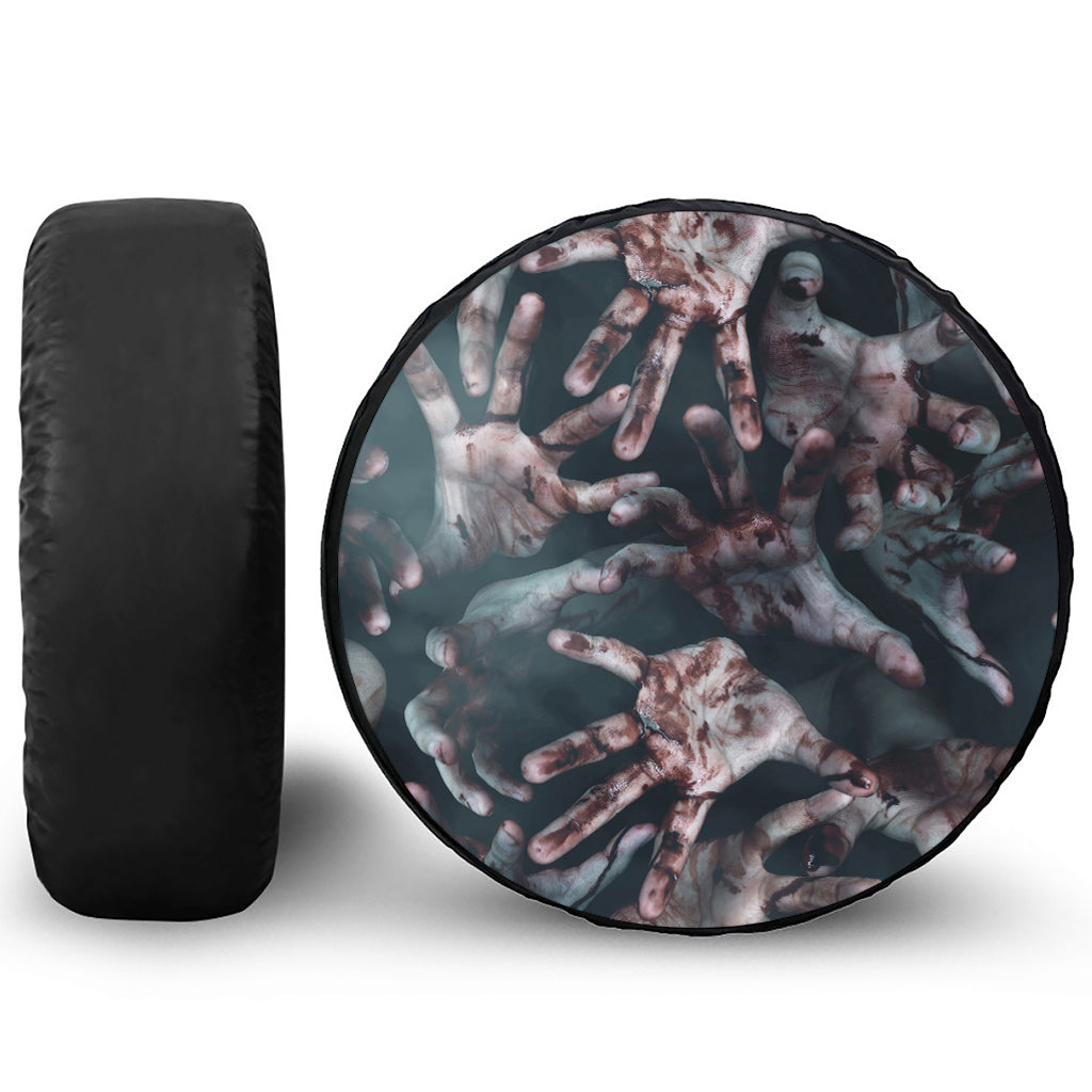 Scary Zombie Hands Print Tire Cover