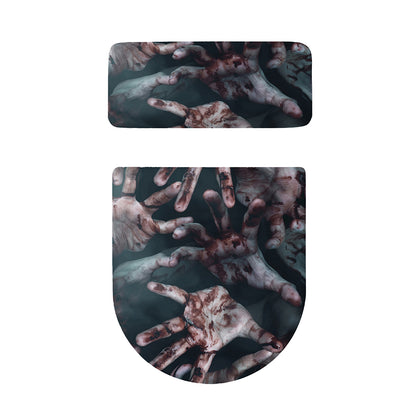 Scary Zombie Hands Print Toilet Lid And Tank Cover Set