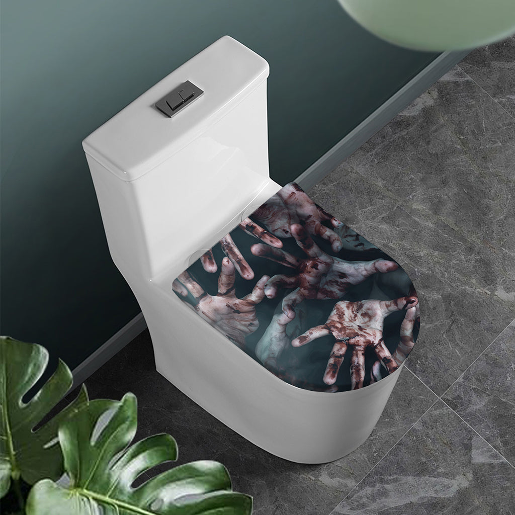 Scary Zombie Hands Print Toilet Lid Cover