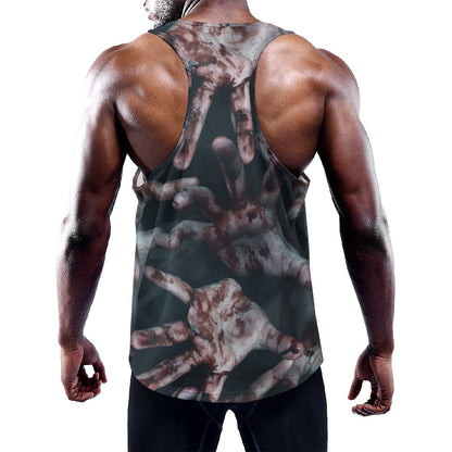 Scary Zombie Hands Print Training Tank Top