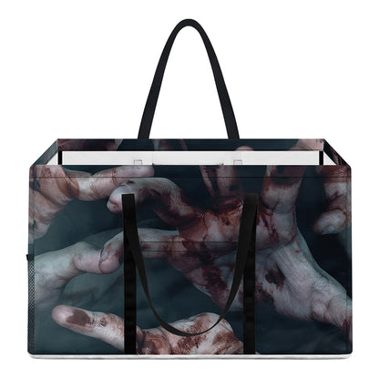 Scary Zombie Hands Print Utility Tote Bag