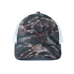 Scary Zombie Hands Print White Mesh Trucker Cap