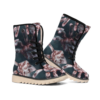 Scary Zombie Hands Print Winter Boots
