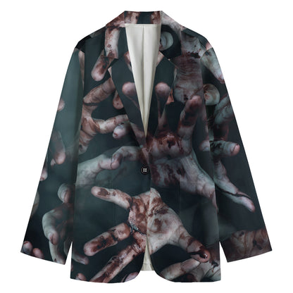 Scary Zombie Hands Print Women's Blazer