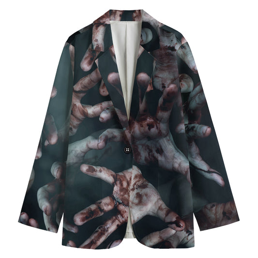 Scary Zombie Hands Print Women's Blazer
