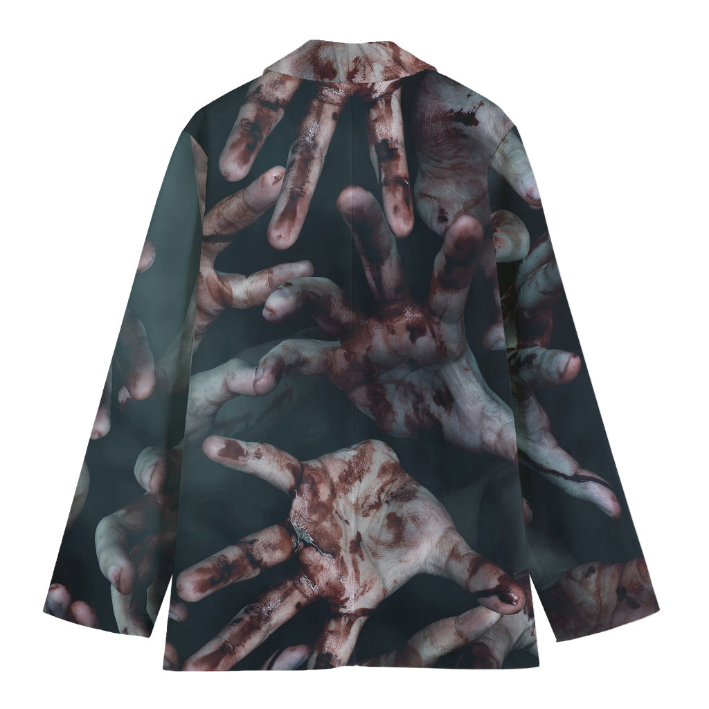 Scary Zombie Hands Print Women's Blazer