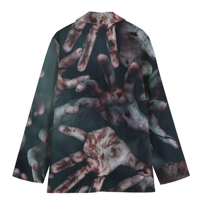Scary Zombie Hands Print Women's Blazer