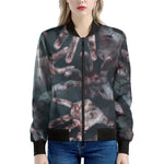 Scary Zombie Hands Print Women's Bomber Jacket