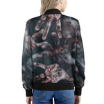 Scary Zombie Hands Print Women's Bomber Jacket