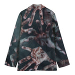 Scary Zombie Hands Print Women's Cotton Blazer