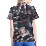 Scary Zombie Hands Print Women's Polo Shirt