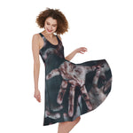 Scary Zombie Hands Print Women's Sleeveless Dress