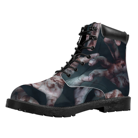 Scary Zombie Hands Print Work Boots