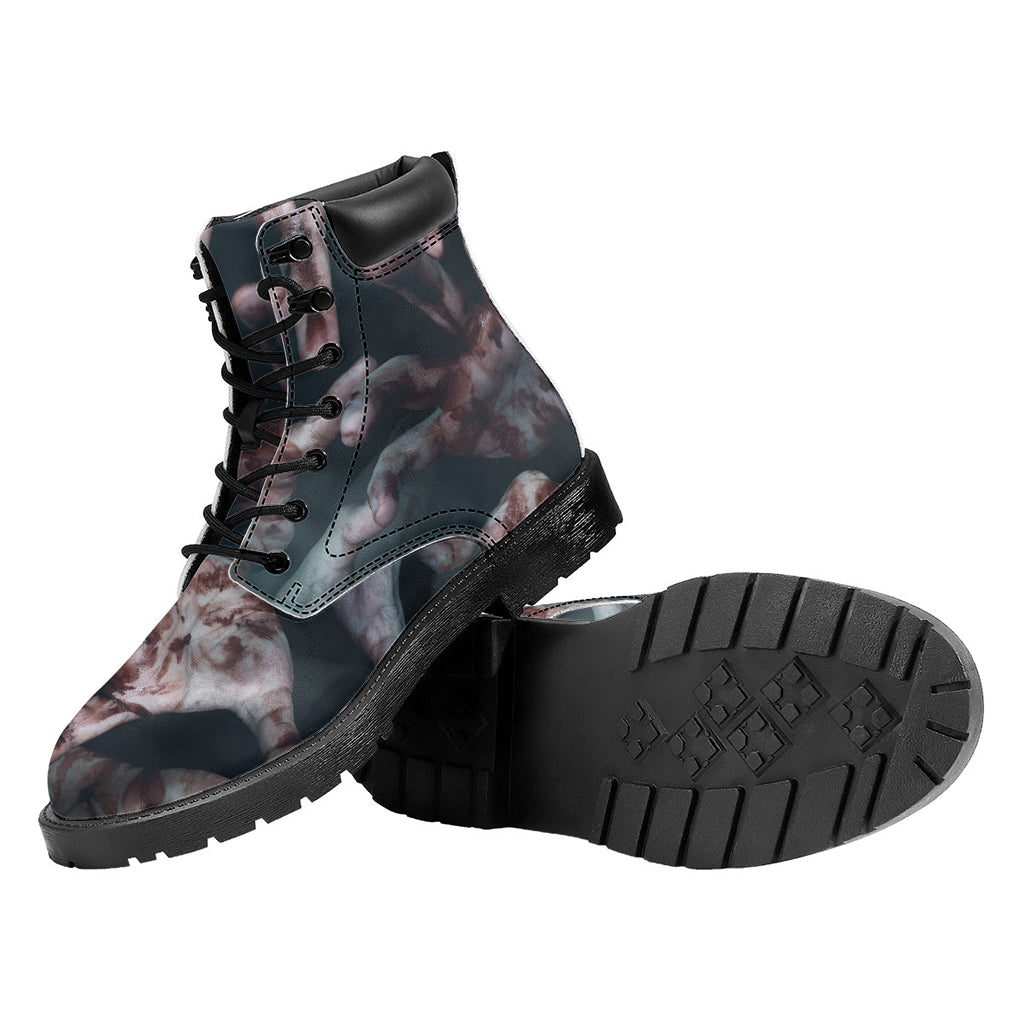 Scary Zombie Hands Print Work Boots