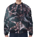 Scary Zombie Hands Print Zip Sleeve Bomber Jacket
