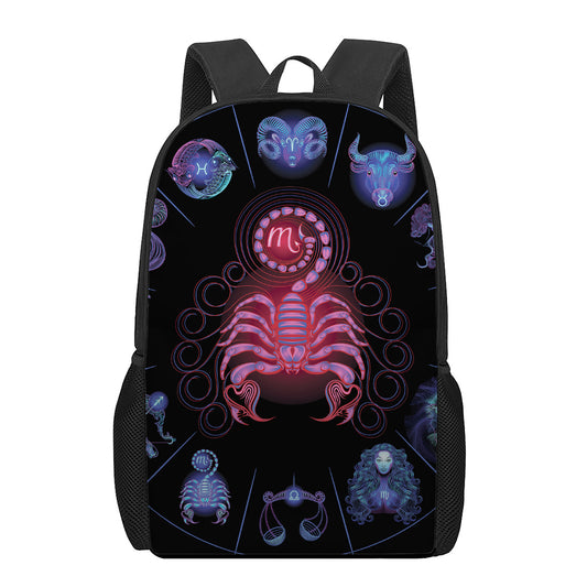 Scorpio And Astrological Signs Print 17 Inch Backpack