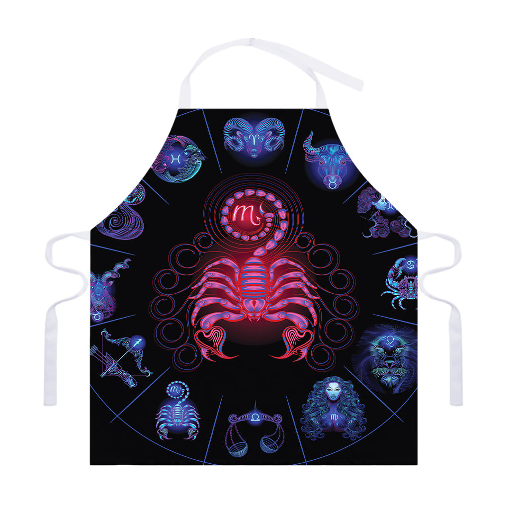 Scorpio And Astrological Signs Print Adjustable Apron