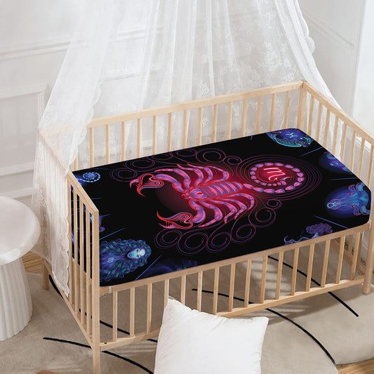Scorpio And Astrological Signs Print Baby Crib Sheet