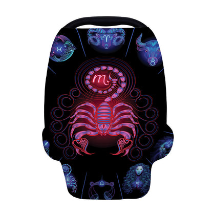 Scorpio And Astrological Signs Print Baby Seat Cover