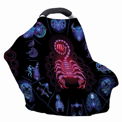 Scorpio And Astrological Signs Print Baby Seat Cover
