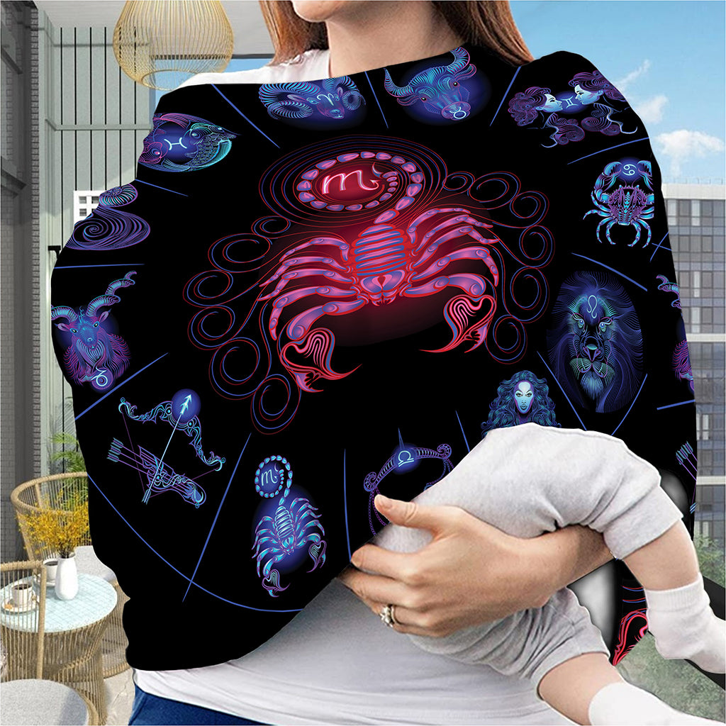 Scorpio And Astrological Signs Print Baby Seat Cover