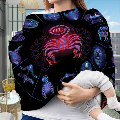 Scorpio And Astrological Signs Print Baby Seat Cover