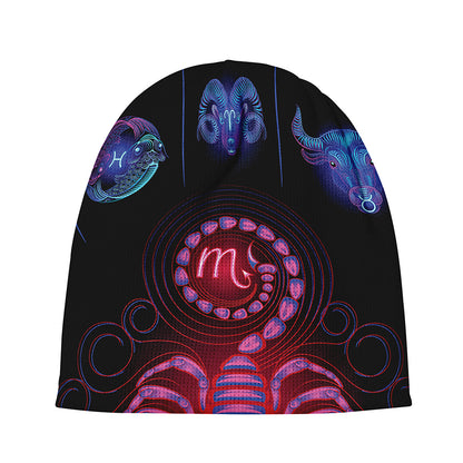 Scorpio And Astrological Signs Print Beanie