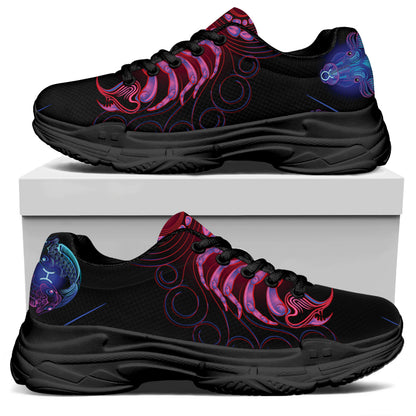 Scorpio And Astrological Signs Print Black Chunky Shoes