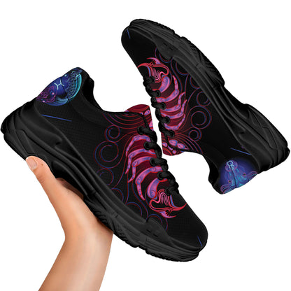 Scorpio And Astrological Signs Print Black Chunky Shoes