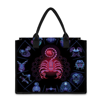 Scorpio And Astrological Signs Print Canvas Tote Bag