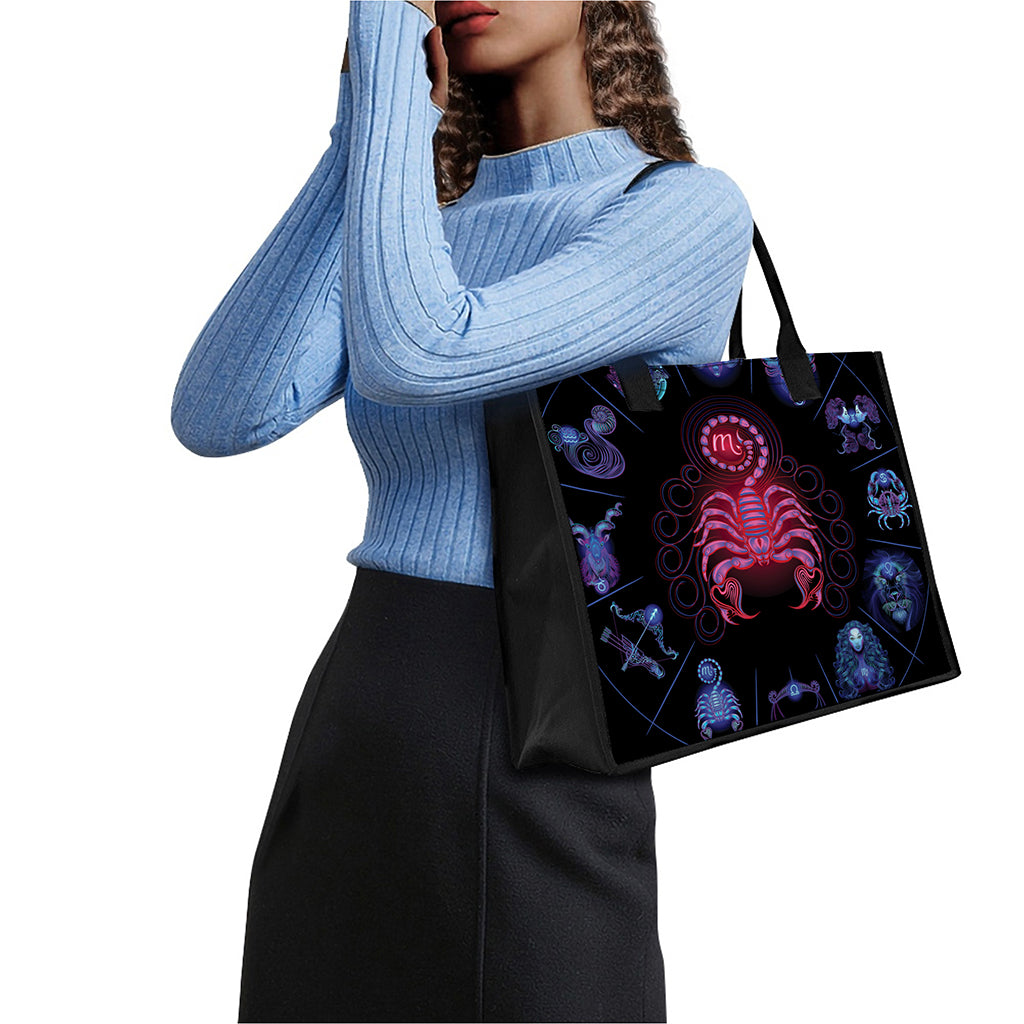 Scorpio And Astrological Signs Print Canvas Tote Bag