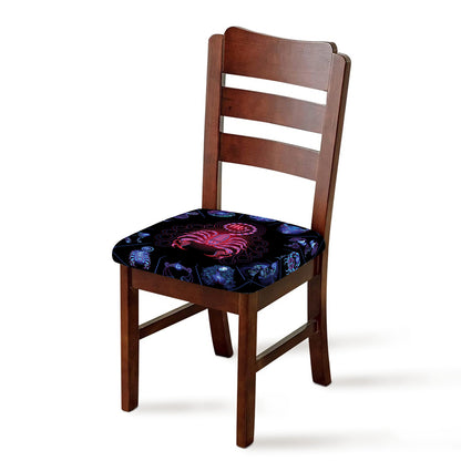 Scorpio And Astrological Signs Print Chair Cushion Cover