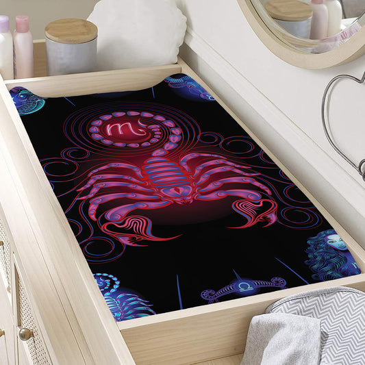 Scorpio And Astrological Signs Print Changing Pad Cover