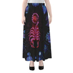 Scorpio And Astrological Signs Print Chiffon Maxi Skirt