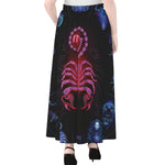 Scorpio And Astrological Signs Print Chiffon Maxi Skirt