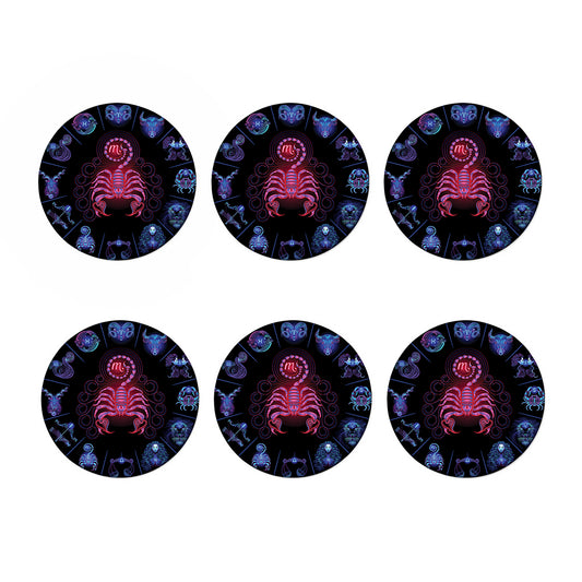 Scorpio And Astrological Signs Print Coaster Set