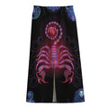Scorpio And Astrological Signs Print Cotton Front Slit Maxi Skirt