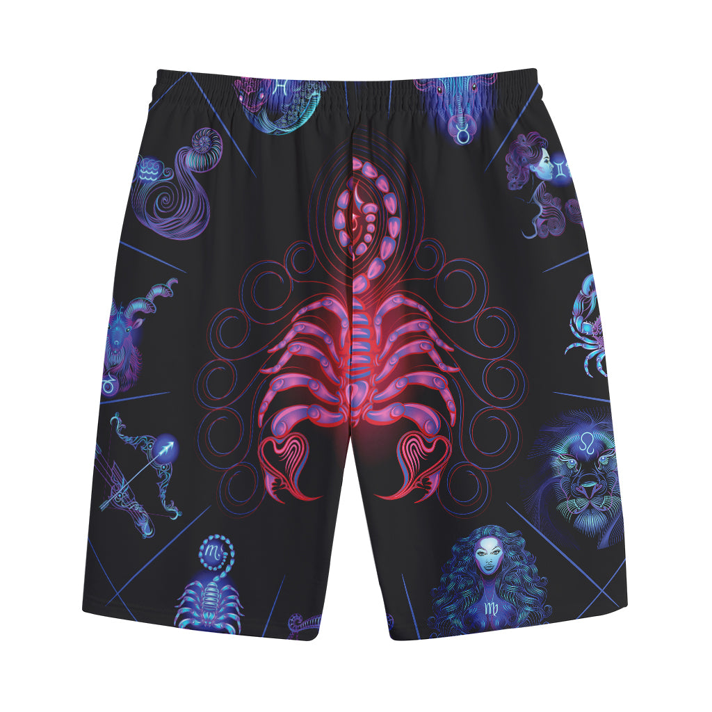 Scorpio And Astrological Signs Print Cotton Shorts