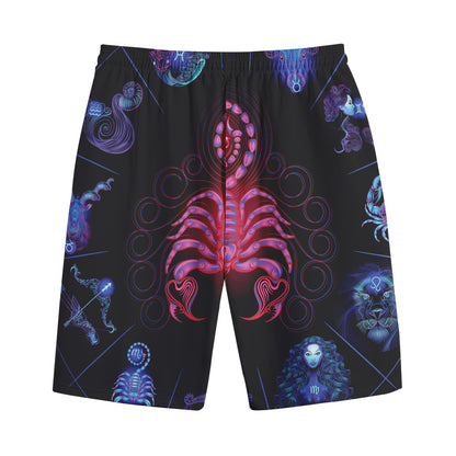 Scorpio And Astrological Signs Print Cotton Shorts
