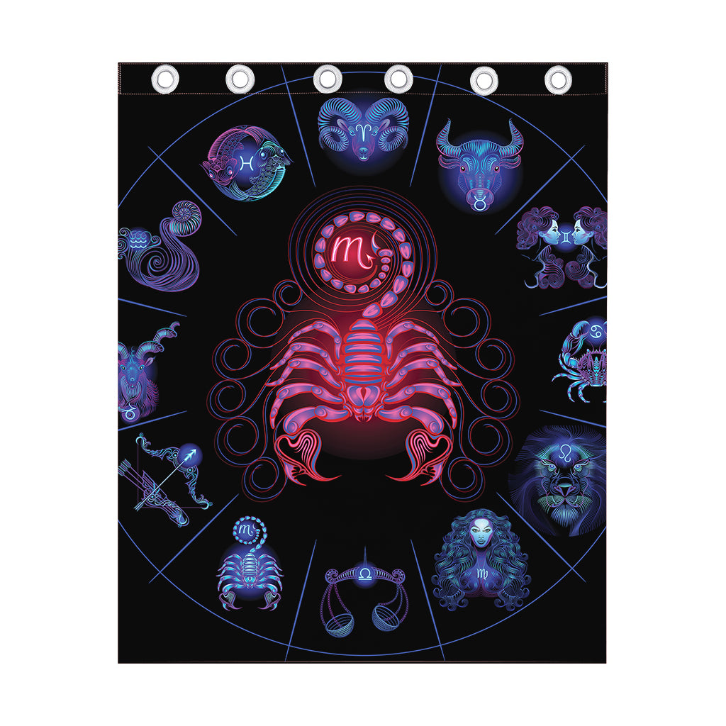 Scorpio And Astrological Signs Print Curtain