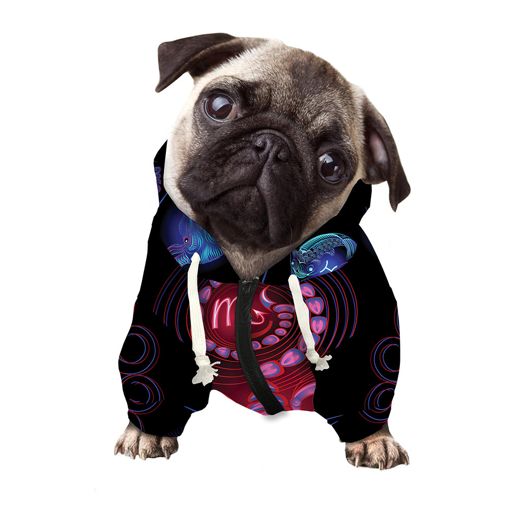 Scorpio And Astrological Signs Print Dog Zip Up Hoodie
