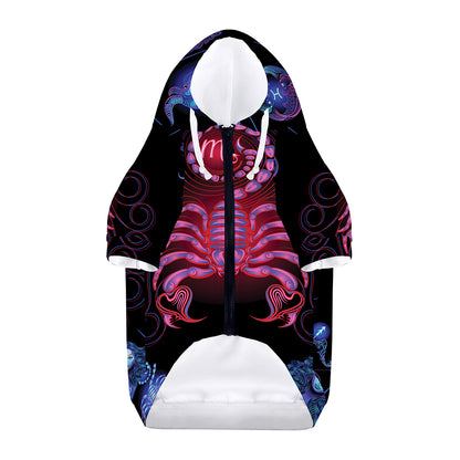 Scorpio And Astrological Signs Print Dog Zip Up Hoodie
