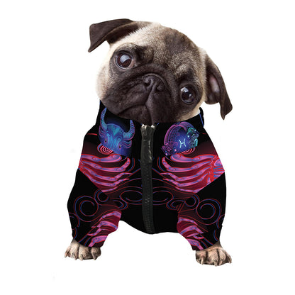 Scorpio And Astrological Signs Print Dog Zip Up Jacket